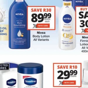 Body lotion nivea  at Checkers