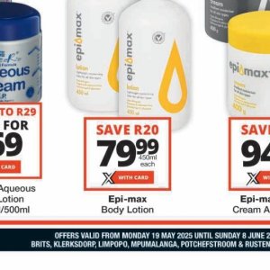 Body lotion at Checkers