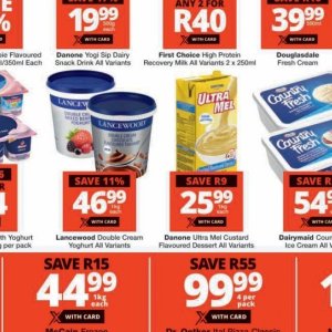 Cream danone  at Checkers