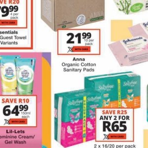 Sanitary pads at Checkers
