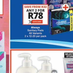 Sanitary pads libresse  at Checkers