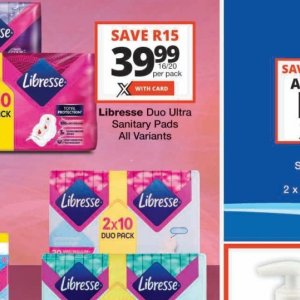 Sanitary pads libresse  at Checkers