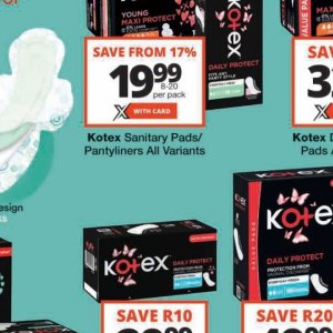 Sanitary pads at Checkers