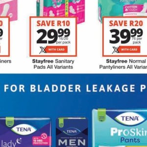 Sanitary pads at Checkers