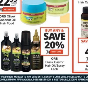 Hair oil at Checkers