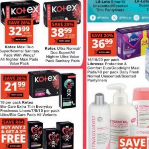 Sanitary pads libresse  at Checkers