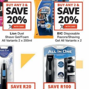 Shaving gel at Checkers