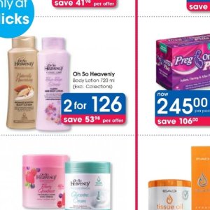 Body lotion at Clicks