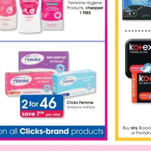 Tampons at Clicks