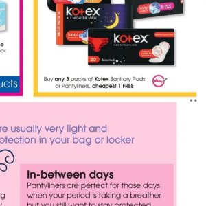 Sanitary pads at Clicks