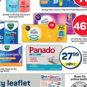 Tampons at Pick n Pay Hyper