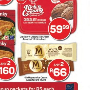 Ice cream at Pick n Pay Hyper