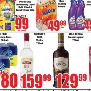 Vodka smirnoff  at Boxer Superstores