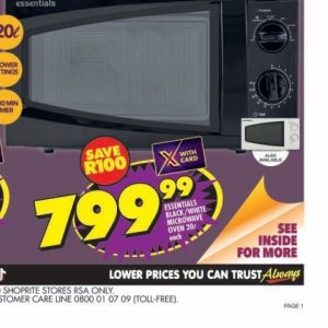 Microwave oven at Shoprite