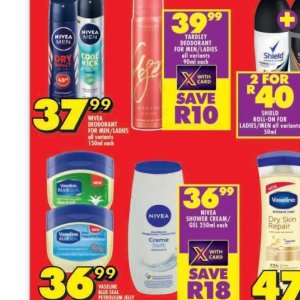 Deodorant nivea  at Shoprite
