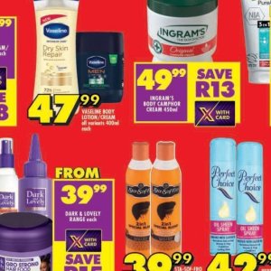 Body lotion at Shoprite