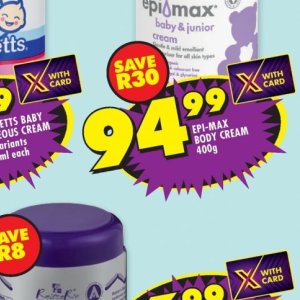 Body cream at Shoprite