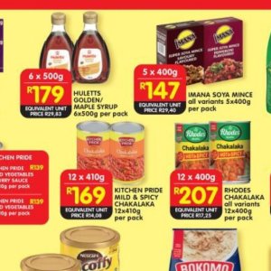 Syrup at Shoprite