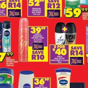Deodorant nivea  at Shoprite