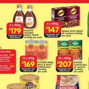 Syrup at Shoprite