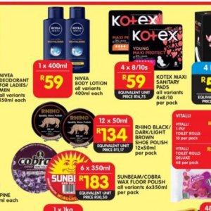 Body lotion nivea  at Shoprite