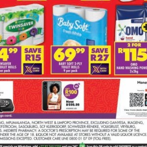 Toilet rolls at Shoprite