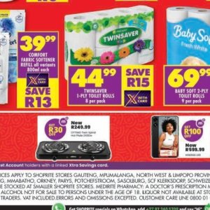 Toilet rolls at Shoprite