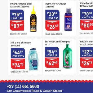 Shampoo at Africa Cash and Carry