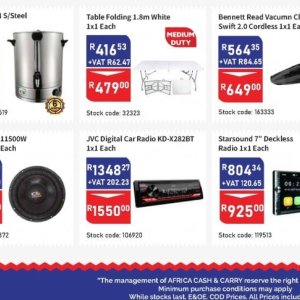 Car audio system at Africa Cash and Carry