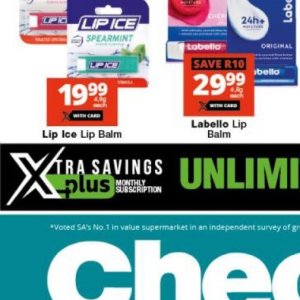 Lip balm at Checkers