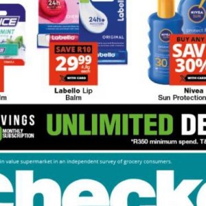 Lip balm at Checkers