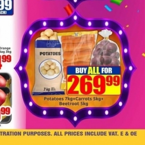 Potatoes at Three Star Cash and Carry