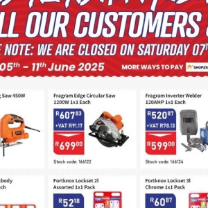 Circular saw at Africa Cash and Carry