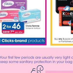 Tampons at Clicks