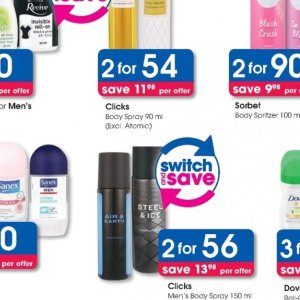 Body spray at Clicks