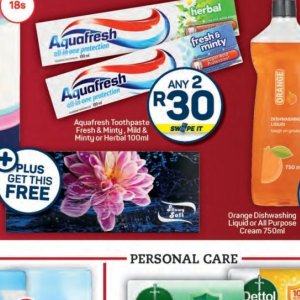 Toothpaste aquafresh  at Pick n Pay Hyper