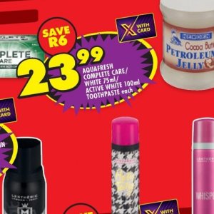 Toothpaste aquafresh  at Shoprite