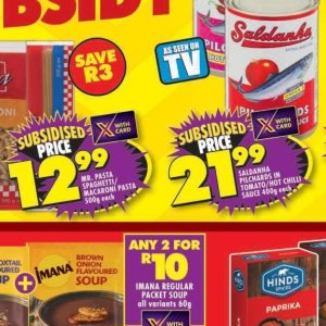 Pasta at Shoprite