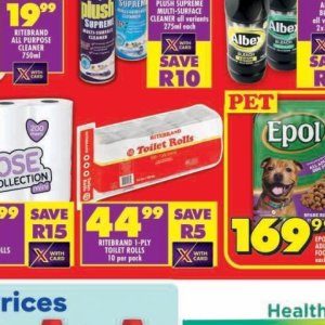Toilet rolls at Shoprite