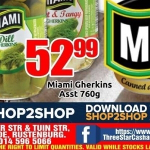 Gherkins at Three Star Cash and Carry