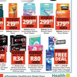 Razor blades gillette  at Checkers