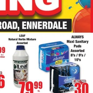 Sanitary pads at Boxer Superstores
