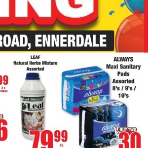 Sanitary pads at Boxer Superstores