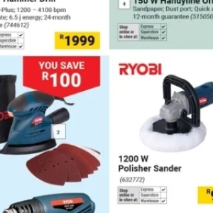 Orbital sander at Builders Warehouse