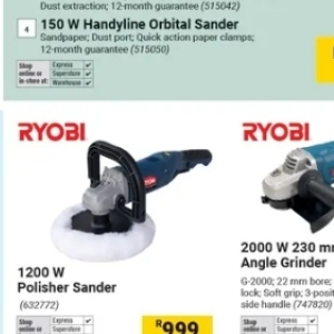 Grinder at Builders Warehouse