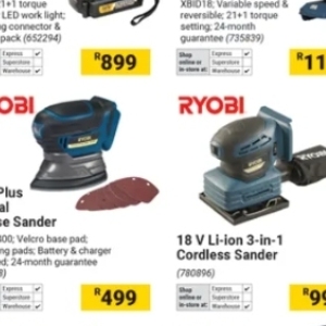 Orbital sander at Builders Warehouse