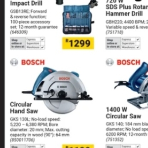 Circular saw bosch  at Builders Warehouse