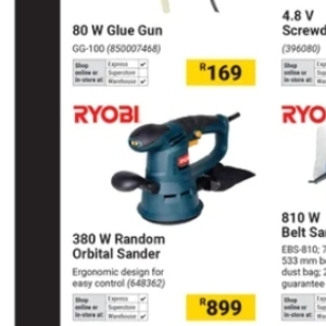 Orbital sander at Builders Warehouse