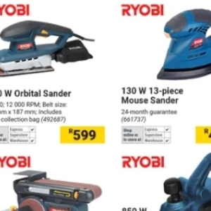 Orbital sander at Builders Warehouse