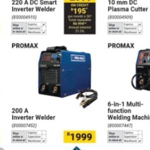 Welding machine at Builders Warehouse